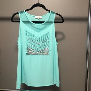 Teal blouse!